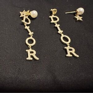 Dior Gold and Pearl Star Earrings